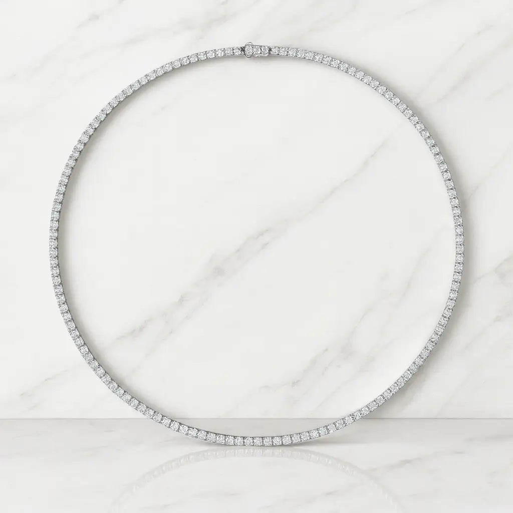 Tenniskette Weißgold Diamanten Gold Edelmetall Diamantkette Hochwertig Gelbgold 