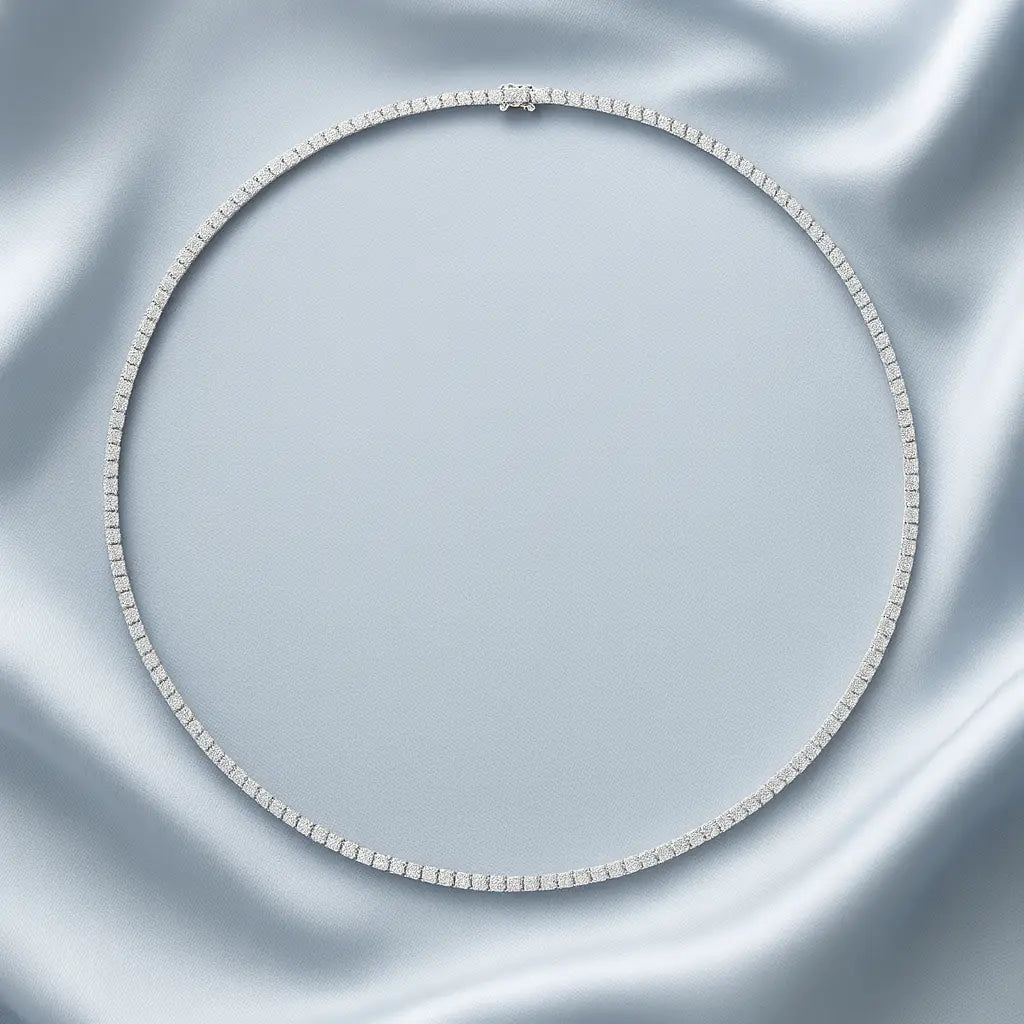 Tenniskette Weißgold Brillanten Gelbgold Diamantkette Gold Hochwertig 5ct