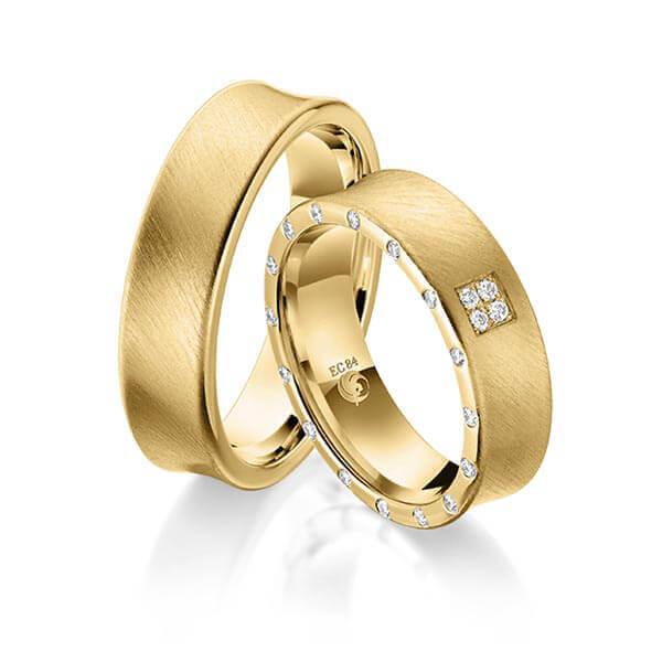 Trauringe Gelbgold mit Diamanten RU-1051-GG - Trauringmacher München