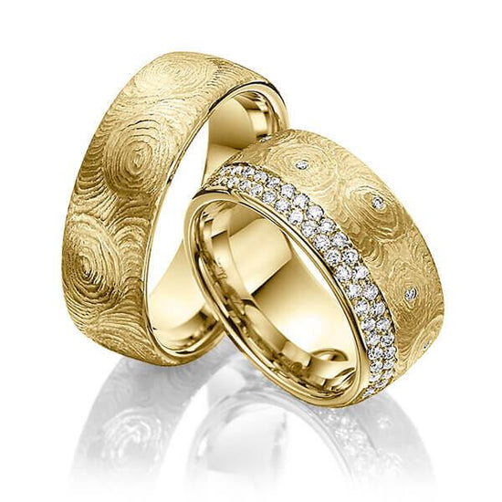 Trauringe Gelbgold mit Diamanten RU-1423-GG - Trauringmacher München