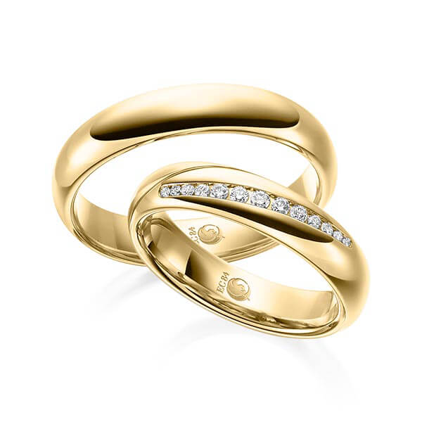 Trauringe Gelbgold mit Diamanten RU-1527-GG - Trauringmacher München
