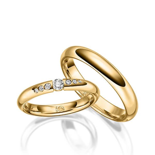 Trauringe Gelbgold mit Diamanten RU-1630-GG - Trauringmacher München