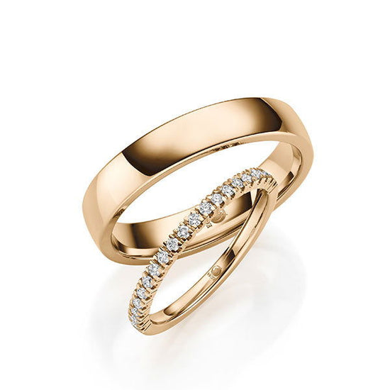 Trauringe Rosegold mit Diamanten RU-1770-ROSE (PAARPREIS) - Trauringmacher München