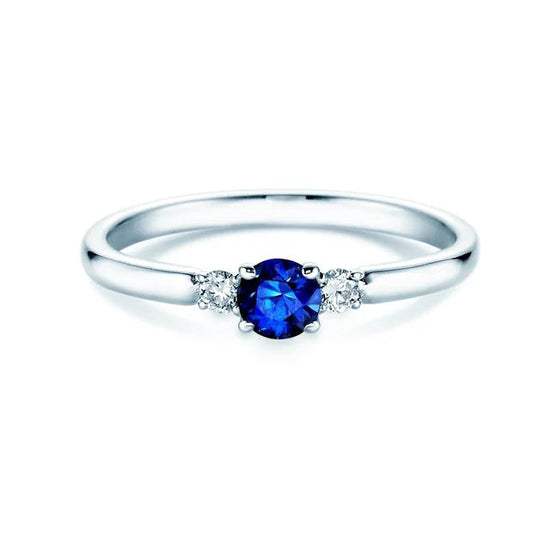 Verlobungsring GLORY PETITE Platin mit Saphir & Diamanten 0.07ct - Trauringmacher München