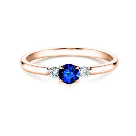 Verlobungsring GLORY PETITE Rosegold mit Saphir & Diamanten 0.07ct - Trauringmacher München