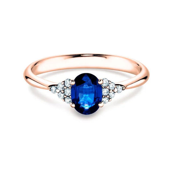 Verlobungsring GLORY PETITE SAPHIR Rosegold mit Saphir & Diamanten 0.12ct - Trauringmacher München