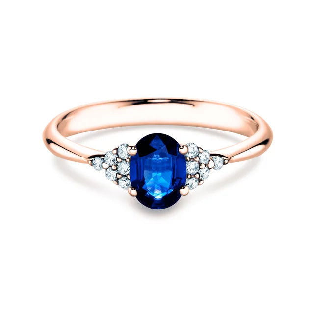 Verlobungsring GLORY PETITE SAPHIR Rosegold mit Saphir & Diamanten 0.12ct - Trauringmacher München