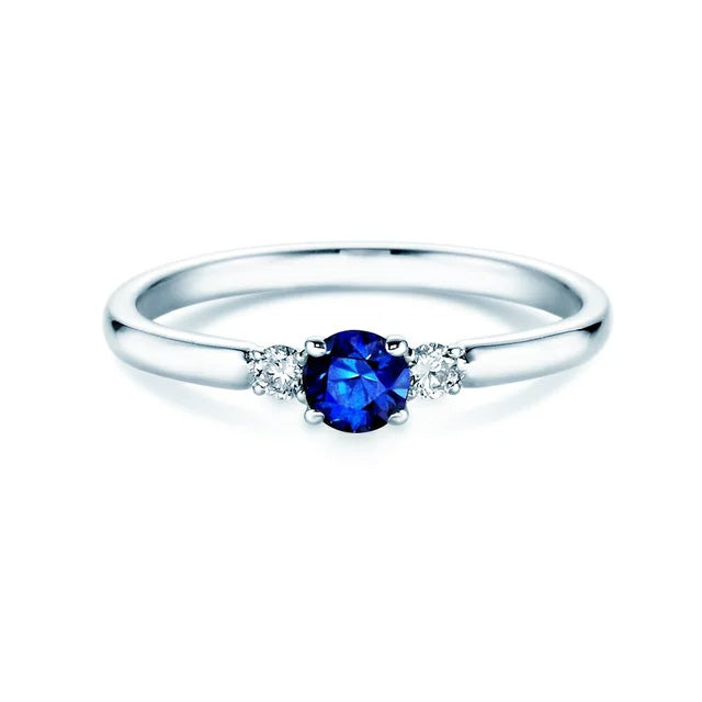 Verlobungsring GLORY PETITE Weißgold mit Saphir & Diamanten 0.07ct - Trauringmacher München
