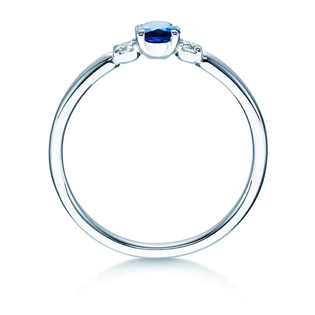 Verlobungsring GLORY PETITE Weißgold mit Saphir & Diamanten 0.07ct - Trauringmacher München