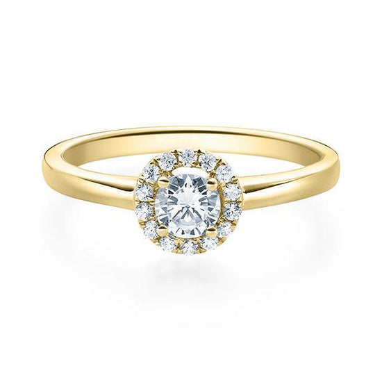 Verlobungsring Gelbgold/- 750 mit Diamanten ins. 0.38ct | ROMEO - Trauringmacher München