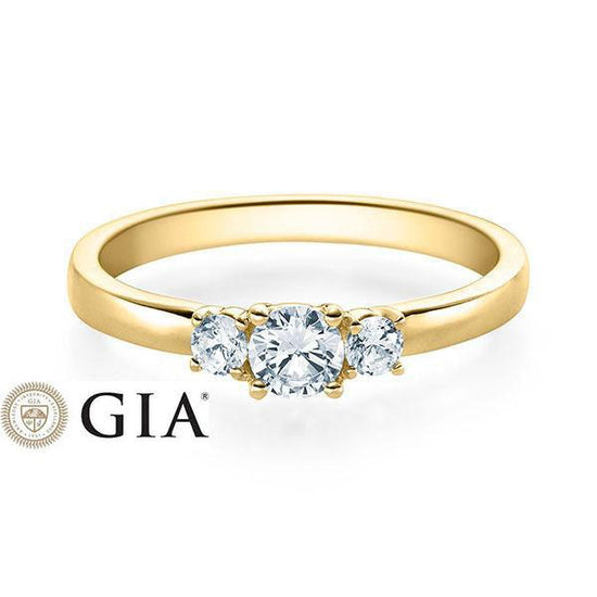 Verlobungsring Gelbgold/- 750 mit Diamanten ins. 0.50ct | BRIDAL - Trauringmacher München