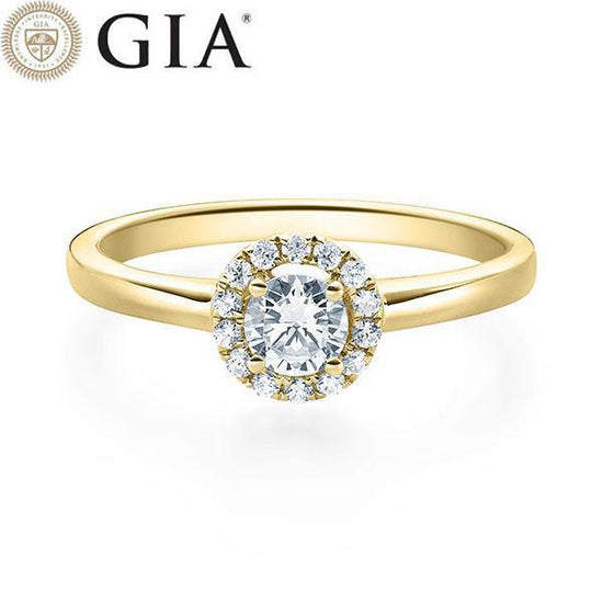 Verlobungsring Gelbgold/- 750 mit Diamanten ins. 0.59ct | ROMEO - Trauringmacher München