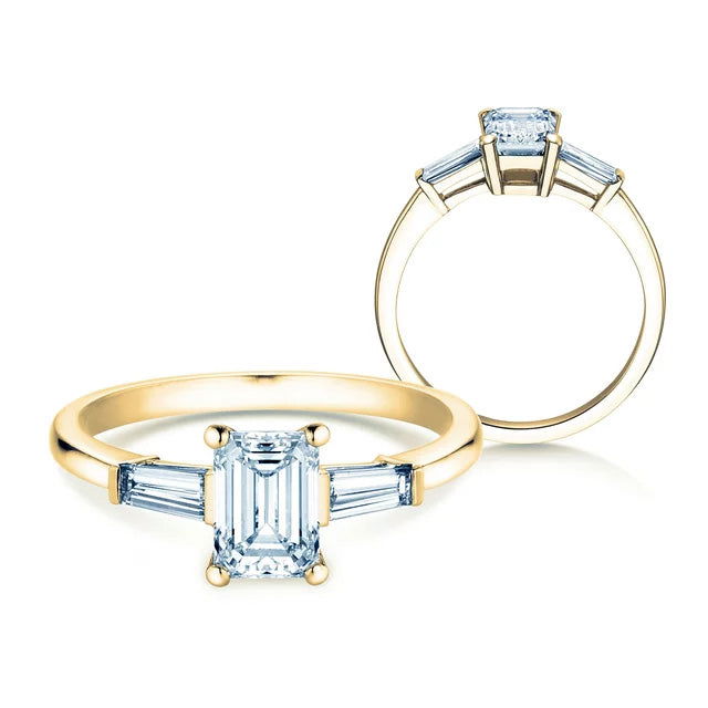Verlobungsring Gelbgold 750/- 18ct mit Diamanten zus. 0.70ct | EMERALD SKY - Trauringmacher München