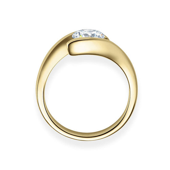 Verlobungsring Gelbgold 750/- 18k mit Diamant ab 0.30ct | EVAMORE - Trauringmacher München
