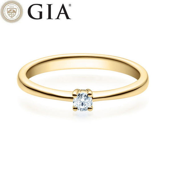 Verlobungsring Gelbgold 750/- 18k mit Diamant ab 0.30ct | HABITI - Trauringmacher München