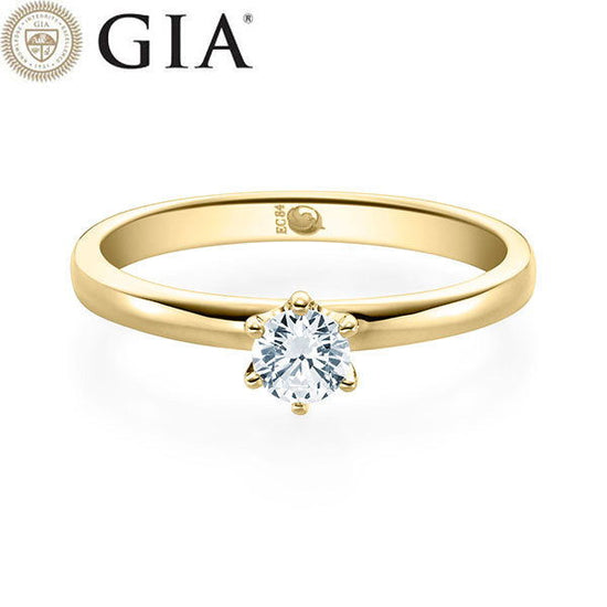 Verlobungsring Gelbgold 750/- 18k mit Diamant ab 0.30ct | SOLITÄR - Trauringmacher München