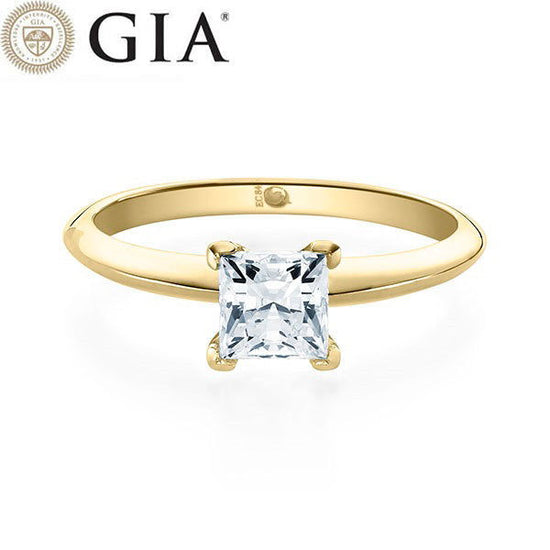 Verlobungsring Gelbgold 750/- 18k mit Diamant ab 0.50ct | PRINCESS - Trauringmacher München