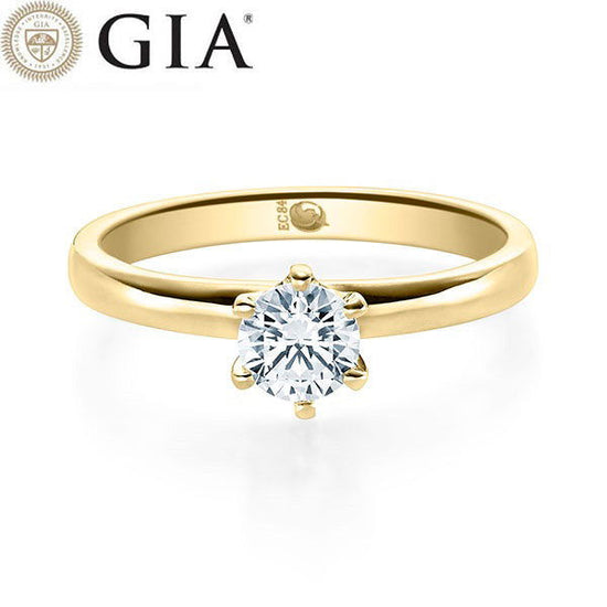 Verlobungsring Gelbgold 750/- 18k mit Diamant ab 0.50ct | SOLITÄR - Trauringmacher München