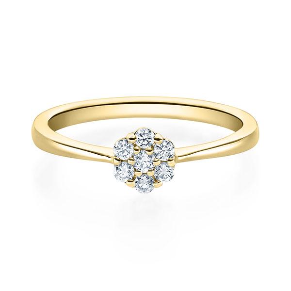 Verlobungsring Gelbgold 750/- mit Diamanten zus. 0.15ct | FLOWER - Trauringmacher München