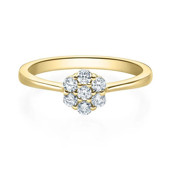 Verlobungsring Gelbgold 750/- mit Diamanten zus. 0.25ct | FLOWER - Trauringmacher München