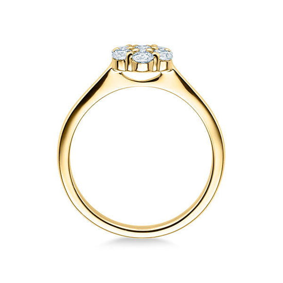 Verlobungsring Gelbgold 750/- mit Diamanten zus. 0.25ct | FLOWER - Trauringmacher München