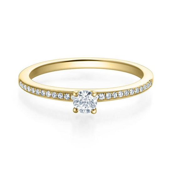 Verlobungsring Gelbgold 750/- mit Diamanten zus. 0.28ct | EVA - Trauringmacher München