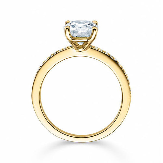 Verlobungsring Gelbgold 750/- mit Diamanten zus. 0.28ct | EVA - Trauringmacher München