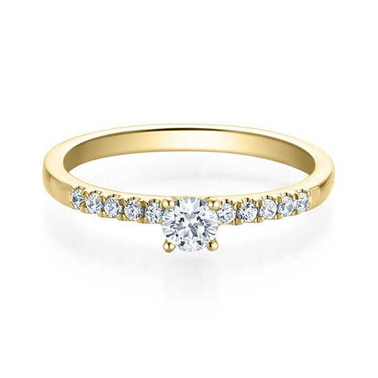 Verlobungsring Gelbgold 750/- mit Diamanten zus. 0.33ct | DIAMORE - Trauringmacher München