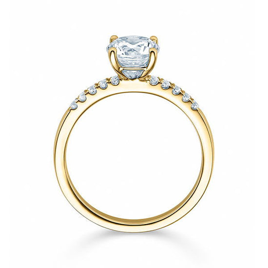 Verlobungsring Gelbgold 750/- mit Diamanten zus. 0.33ct | DIAMORE - Trauringmacher München