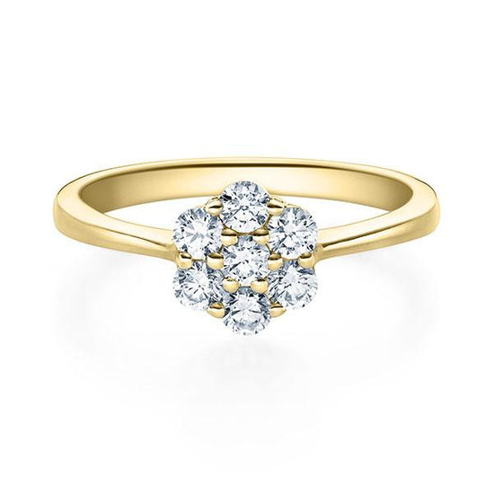 Verlobungsring Gelbgold 750/- mit Diamanten zus. 0.40ct | FLOWER - Trauringmacher München