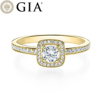Verlobungsring Gelbgold 750/- mit Diamanten zus. 0.64ct | TAL - Trauringmacher München