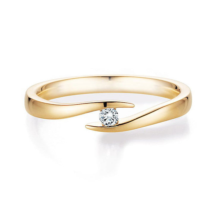 Verlobungsring Gelbgold mit Diamant 0,10ct | TWIST - Trauringmacher München