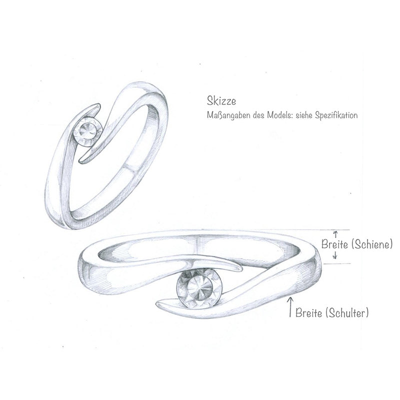 Verlobungsring Gelbgold mit Diamant 0,10ct | TWIST - Trauringmacher München