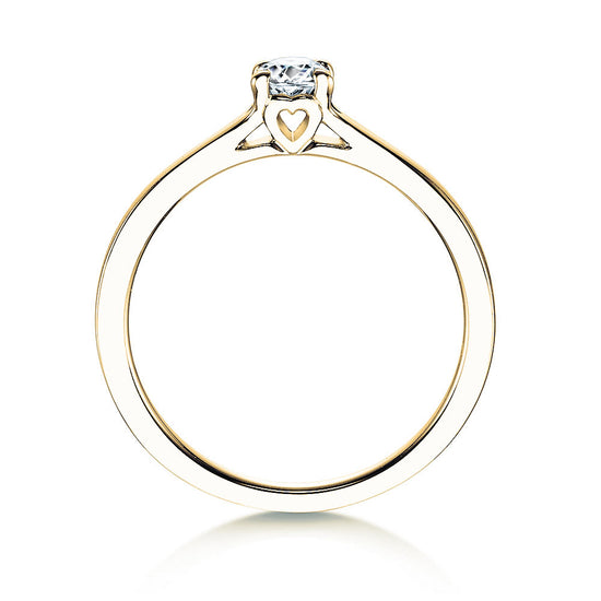 Verlobungsring Gelbgold mit Diamant 0,25ct | HERZLOVE - Trauringmacher München