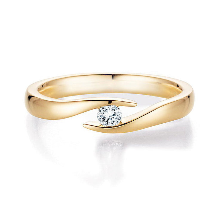 Verlobungsring Gelbgold mit Diamant 0,25ct | TWIST - Trauringmacher München