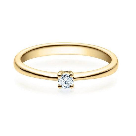 Verlobungsring Gelbgold mit Diamant ab 0.10ct | HABITI - Trauringmacher München