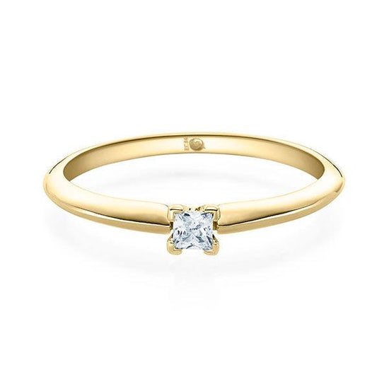 Verlobungsring Gelbgold mit Diamant ab 0.10ct | PRINCESS - Trauringmacher München