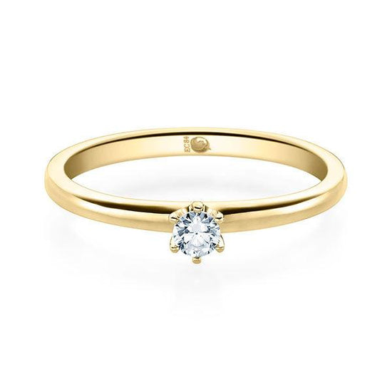 Verlobungsring Gelbgold mit Diamant ab 0.10ct | SOLITÄR - Trauringmacher München