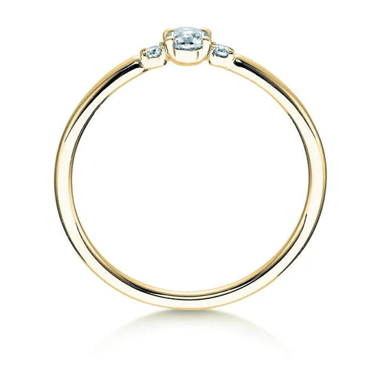 Verlobungsring Gelbgold mit Diamanten zus. 0.20ct | GLORY PETITE - Trauringmacher München