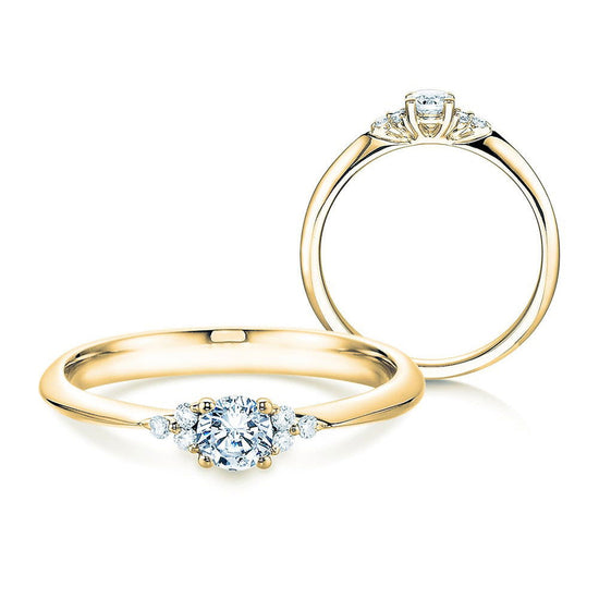Verlobungsring Gelbgold mit Diamanten zus. 0.21ct | GLORY - Trauringmacher München