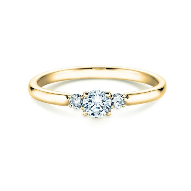 Verlobungsring Gelbgold mit Diamanten zus. 0.30ct | GLORY PETITE - Trauringmacher München