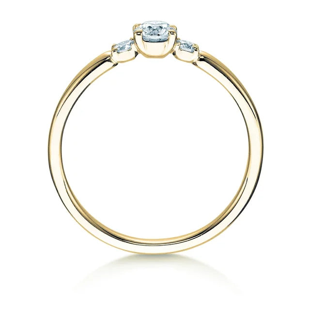 Verlobungsring Gelbgold mit Diamanten zus. 0.30ct | GLORY PETITE - Trauringmacher München