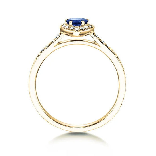 Verlobungsring HEART SAPHIR Gelbgold mit Saphir & Diamanten 0.34ct - Trauringmacher München