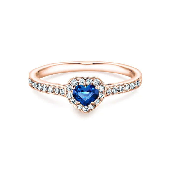 Verlobungsring HEART SAPHIR Rosegold mit Saphir & Diamanten 0.34ct - Trauringmacher München
