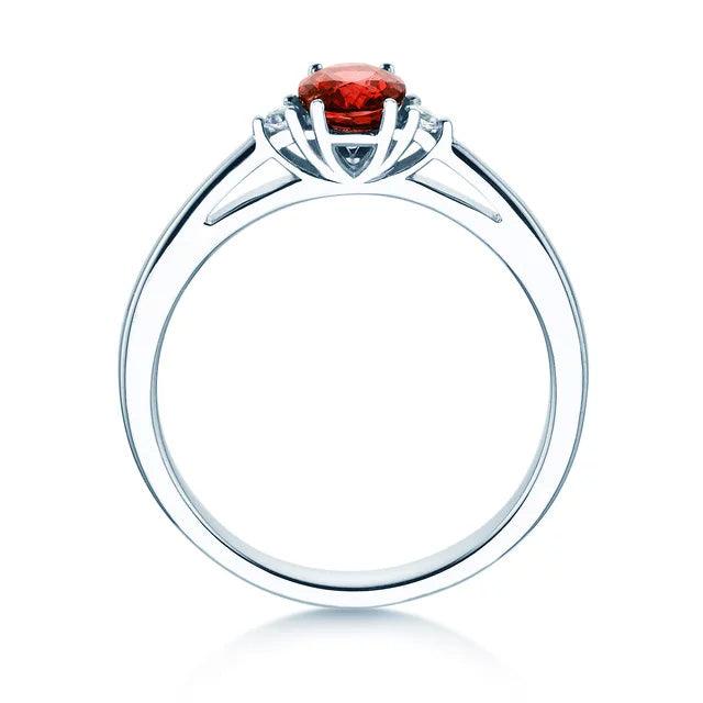 Verlobungsring LIFE Platin mit Rubin & Diamanten 0.03ct - Trauringmacher München
