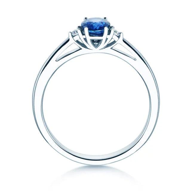 Verlobungsring LIFE Platin mit Saphir & Diamanten 0.03ct - Trauringmacher München