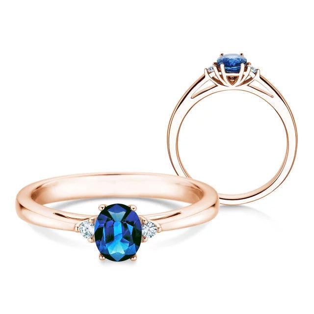 Verlobungsring LIFE Rosegold mit Saphir & Diamanten 0.03ct - Trauringmacher München