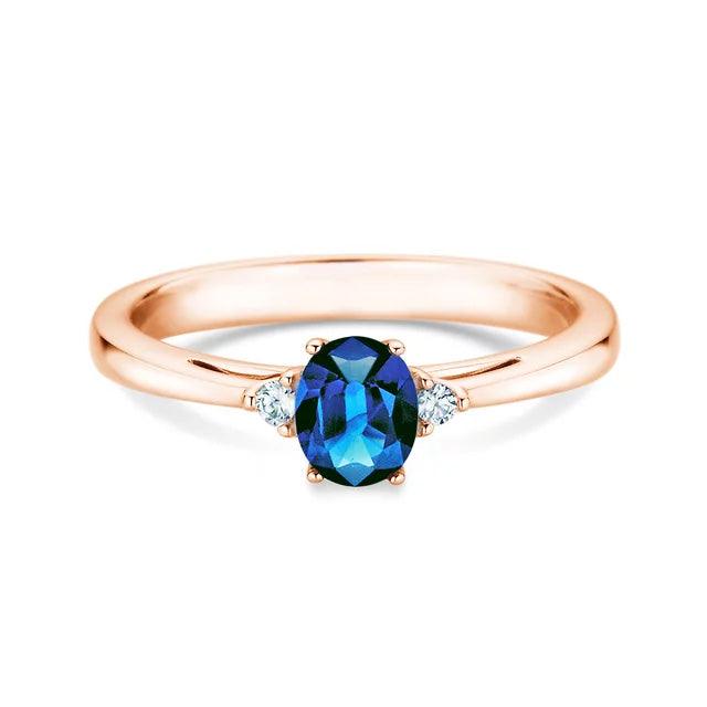 Verlobungsring LIFE Rosegold mit Saphir & Diamanten 0.03ct - Trauringmacher München