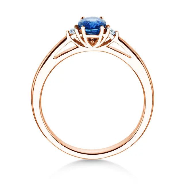 Verlobungsring LIFE Rosegold mit Saphir & Diamanten 0.03ct - Trauringmacher München