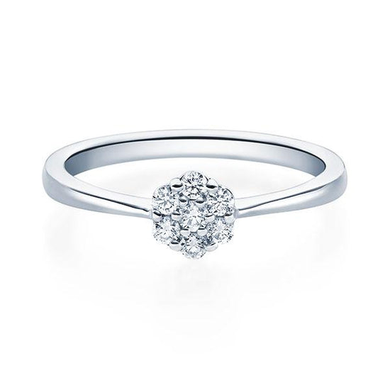 Verlobungsring Platin 950/- mit Diamanten zus. 0.15ct | FLOWER - Trauringmacher München